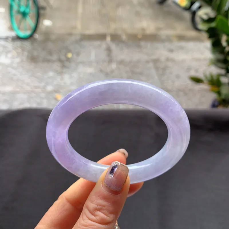 尺寸525113108糯化种紫罗兰圆条手镯水润光泽紫罗兰妩媚动人心弦