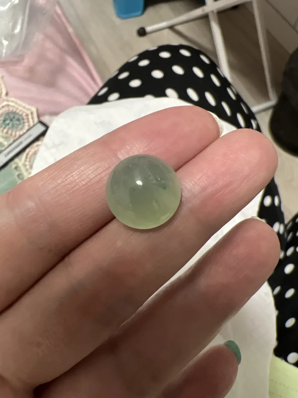 冰种浅绿色戒面