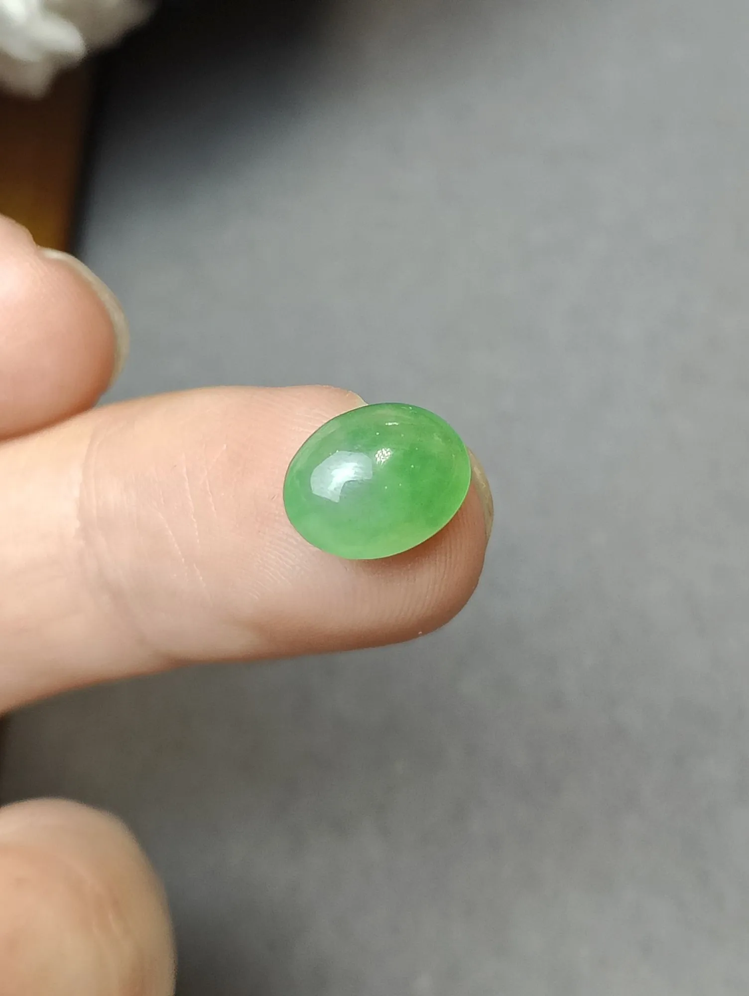 缅料果绿小戒面，揭阳工，镶嵌后青春漂亮！