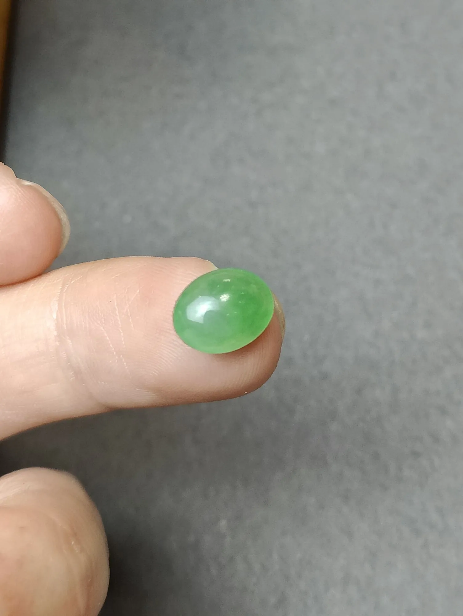 缅料果绿小戒面，揭阳工，镶嵌后青春漂亮！