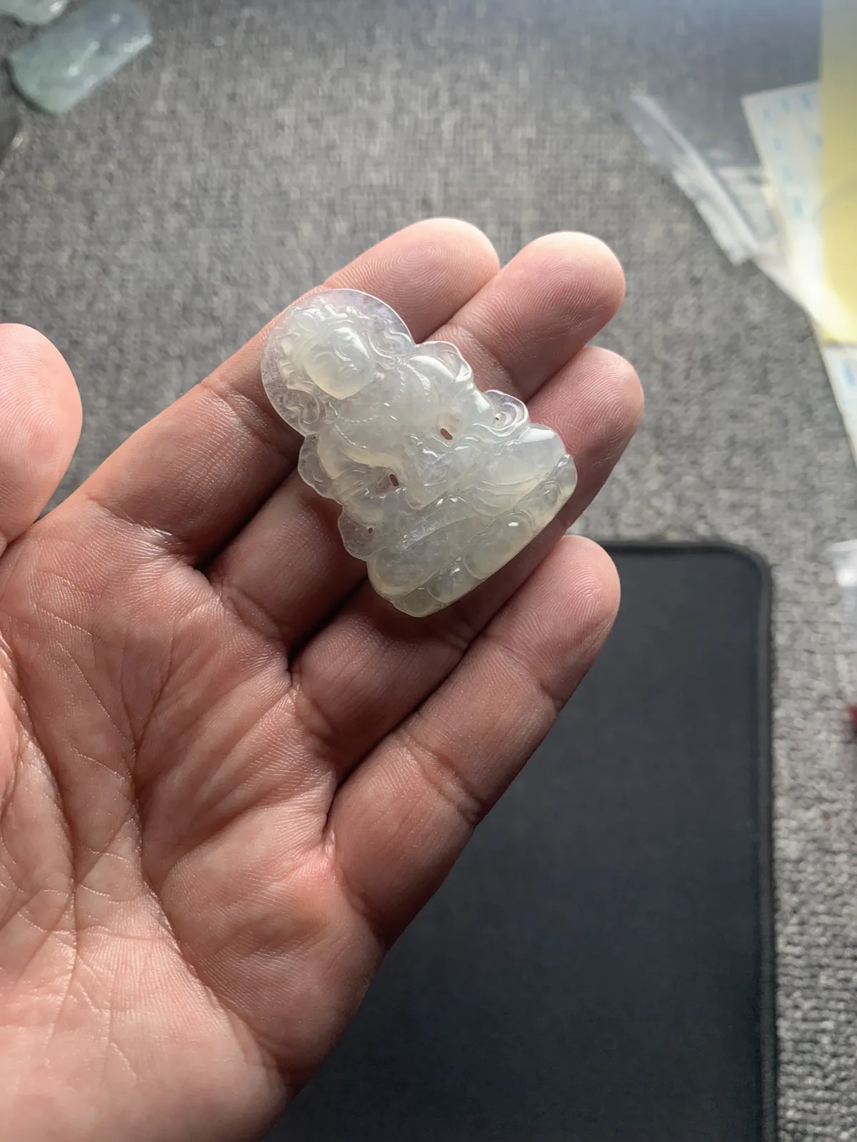 冰糯种白色吊坠
