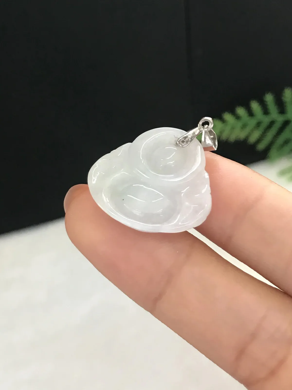 糯化种白色吊坠#佛送妈妈保吉祥