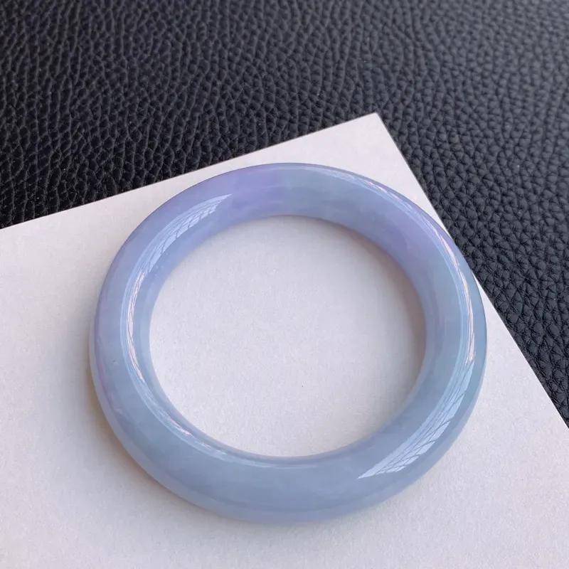紫罗兰圆条手镯、圈口：58.5mm 天然翡翠A货紫罗兰圆条手镯、编号11.29-ch
