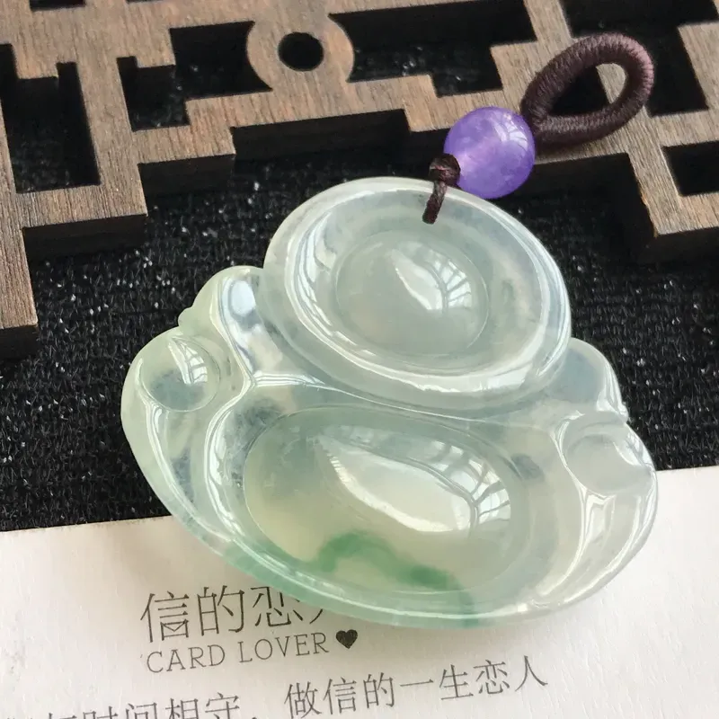 【编号:md203,翡翠A货,飘花佛公吊坠,尺寸:30*34*6.3mm,顶珠是装饰品】图7