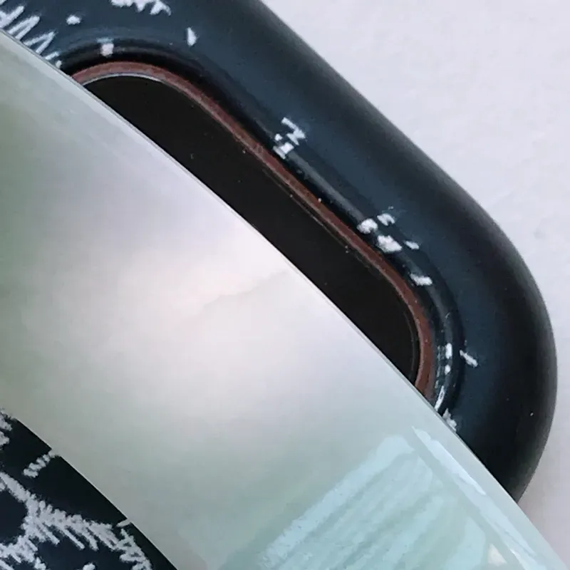【尺寸:59.5/14/8mm,天然A货翡翠带绿宽边手镯,编号1.25-ying】图10