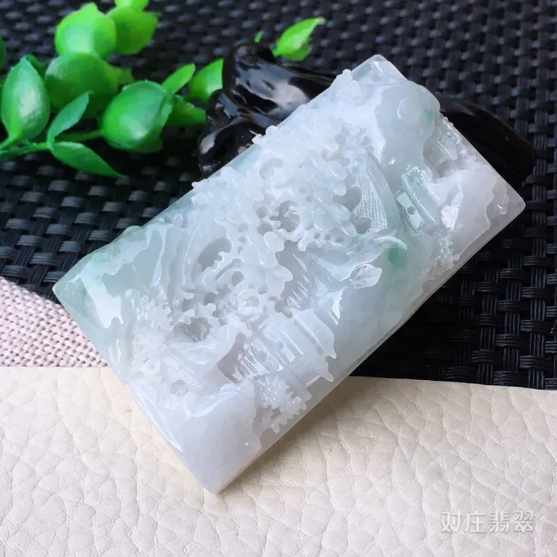 【精雕山高水长玉坠 种老水足 水润细腻,色泽淡雅 雕工精湛 收藏欣赏佳品,质感佳。有精美修饰雕!尺寸:68*43.1*10.9mm】图5