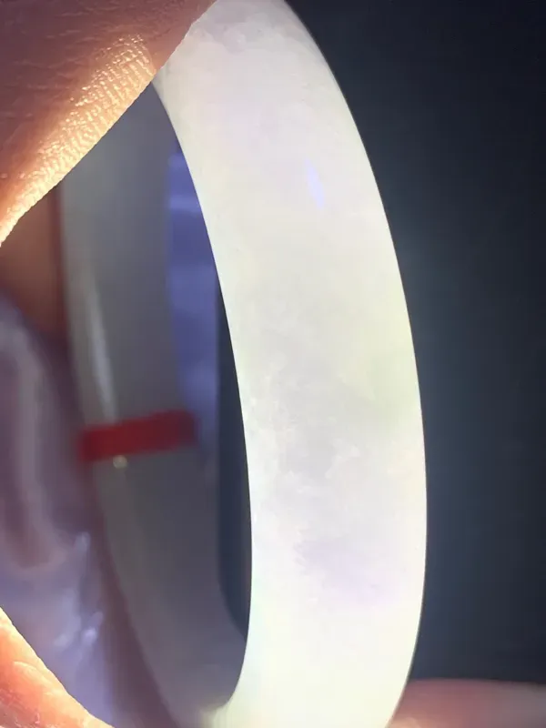 【天然翡翠正圈玉手镯,水润紫罗兰,玉质润,品相好,优雅瞩目,尺寸圈口58.4/12/7.8 , 纹】图10