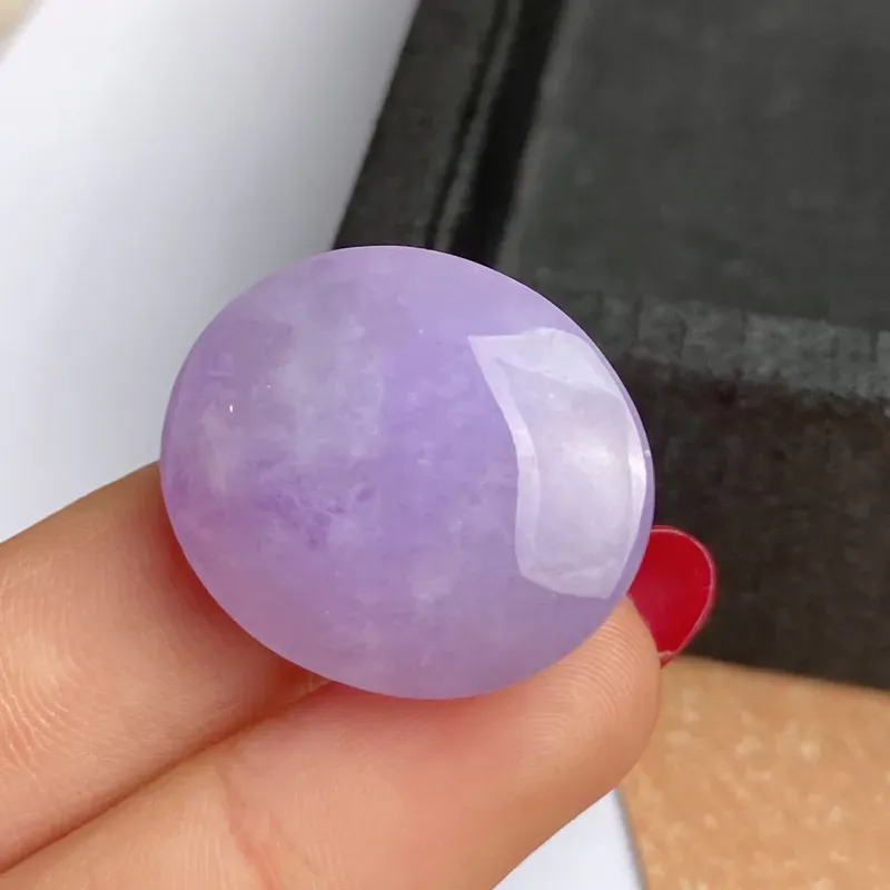 A货翡翠-种好紫罗兰蛋面镶嵌件，尺寸-24.8*21.8*11.5mm