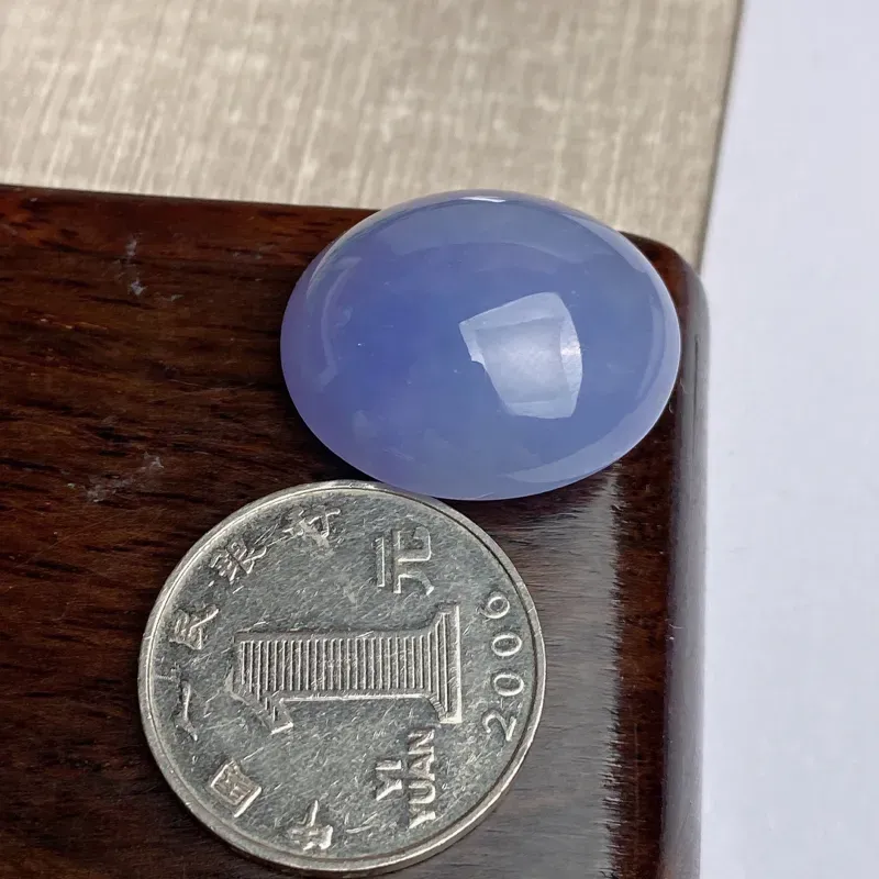 A货翡翠-种好紫罗兰蛋面镶嵌件，尺寸-26.2*22.7*11.2mm
