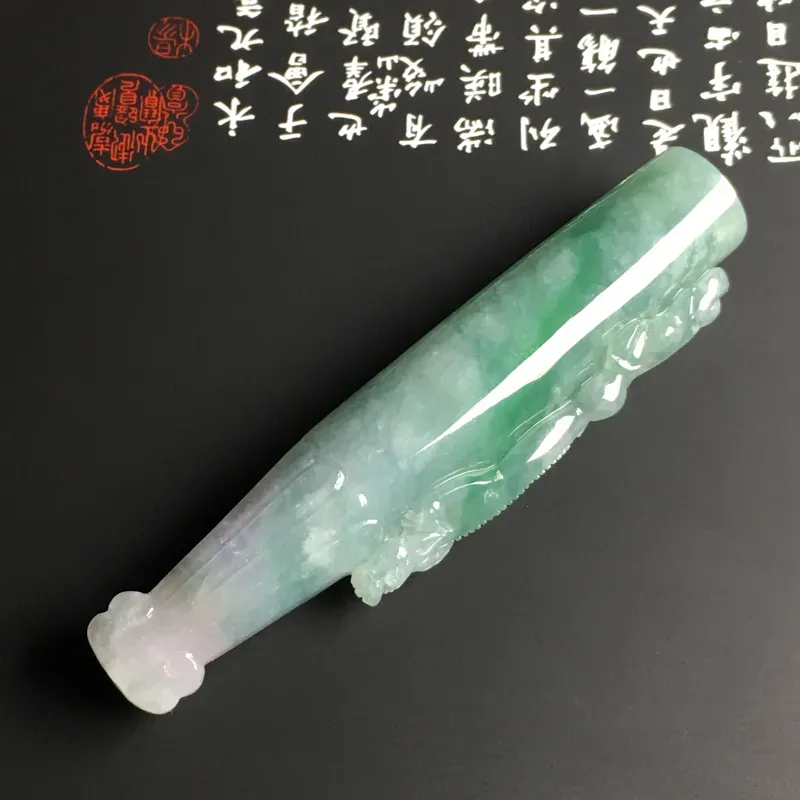 糯化种带色【生意兴隆】烟嘴 质地细腻 雕工精湛 款式新颖