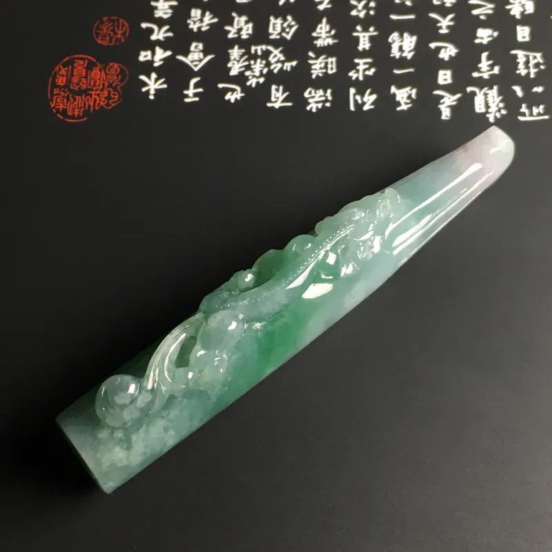 糯化种带色【生意兴隆】烟嘴 质地细腻 雕工精湛 款式新颖