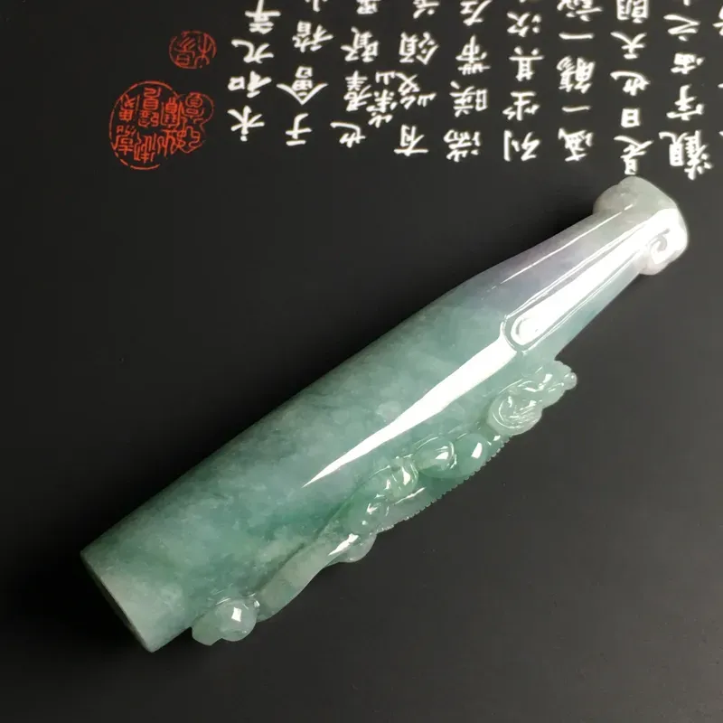 糯化种带色【生意兴隆】烟嘴 质地细腻 雕工精湛 款式新颖