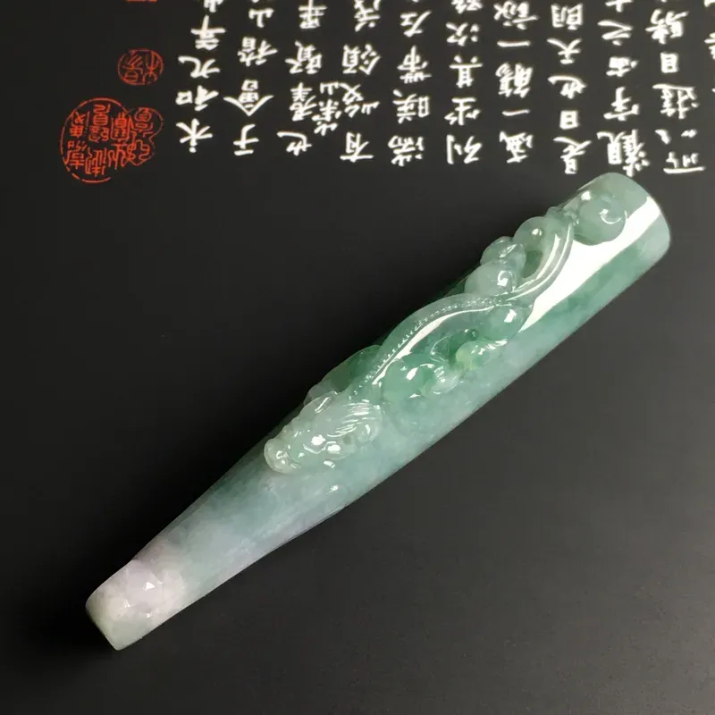 糯化种带色【生意兴隆】烟嘴 质地细腻 雕工精湛 款式新颖