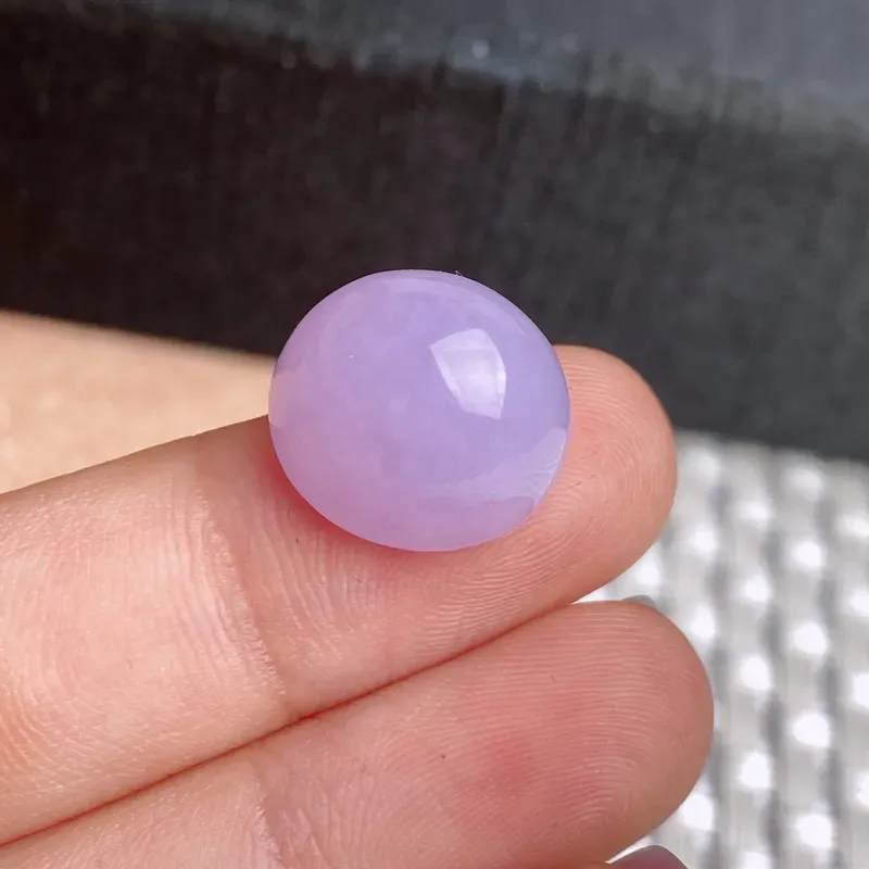 A货翡翠-种好紫罗兰蛋面镶嵌件，尺寸-13.9*12.8*10.1mm