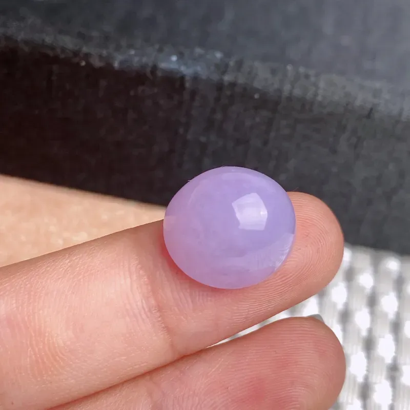 A货翡翠-种好紫罗兰蛋面镶嵌件，尺寸-13.9*12.8*10.1mm
