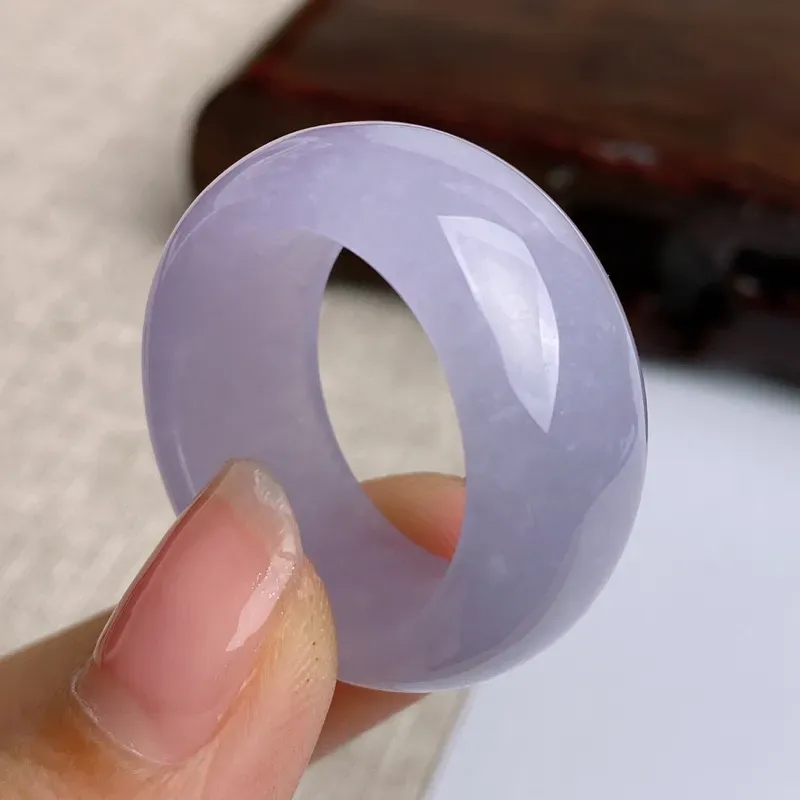 A货翡翠-种好紫罗兰戒指，尺寸-22.5*12.6*5mm内径22.5mm30号