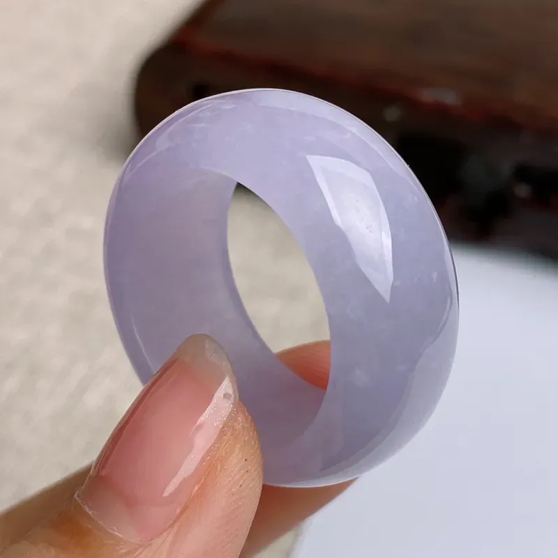 A货翡翠-种好紫罗兰戒指，尺寸-22.5*12.6*5mm内径22.5mm30号