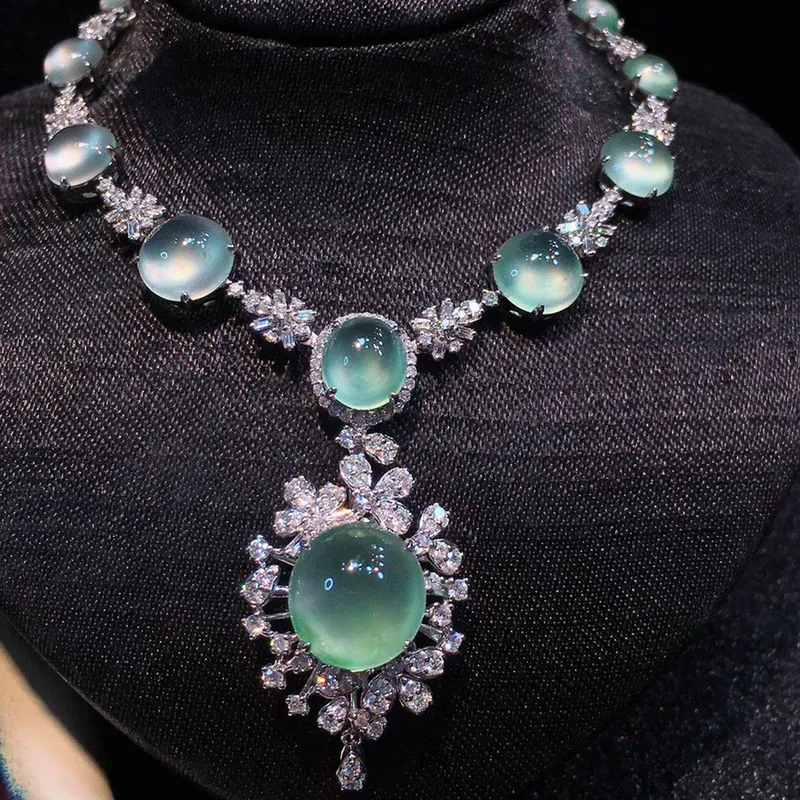 收藏级翡翠冰晴蛋面项链,知性优美,让人怦然心动.