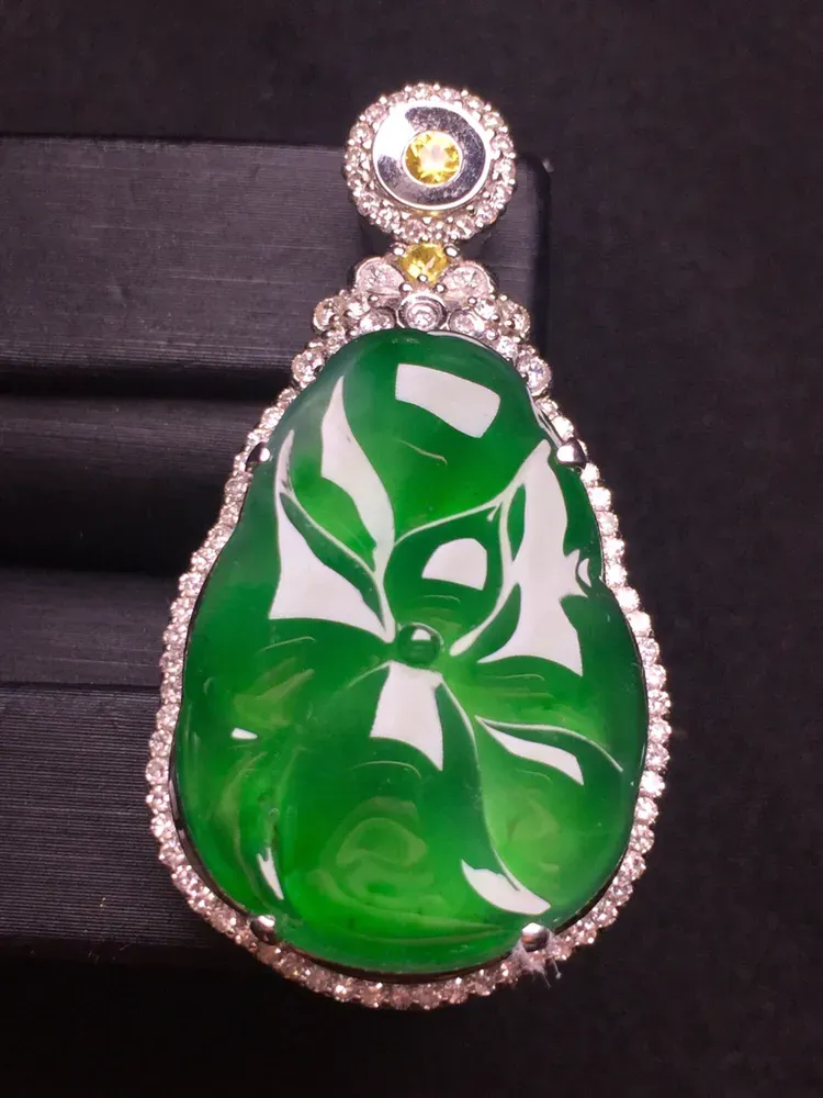 翡翠荷叶镶嵌款式图片