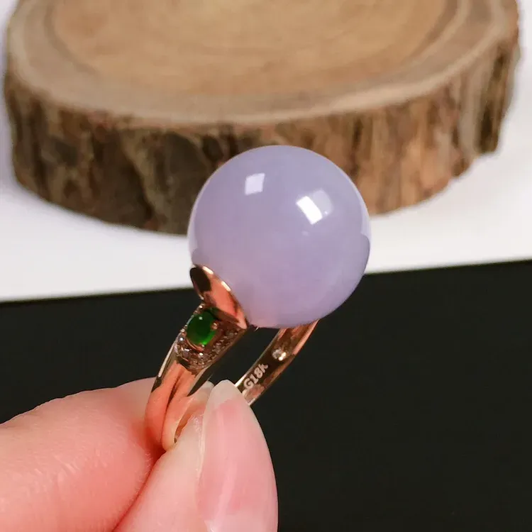 糯种紫罗兰戒指，料子细腻，色泽鲜艳，指圈:13#，裸石尺寸:12.5-12.1