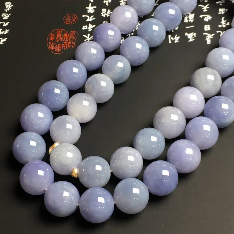 糯化种春色珠链 48颗 直径13.2毫米 色彩艳丽 质地细腻 款式时尚 （签收有礼，礼品如尾图）