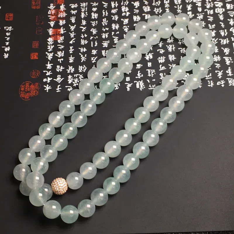 老坑冰种珠链 69颗 直径10.8毫米 水润通透 质地细腻 款式时尚 （签收有礼，礼品如尾图）