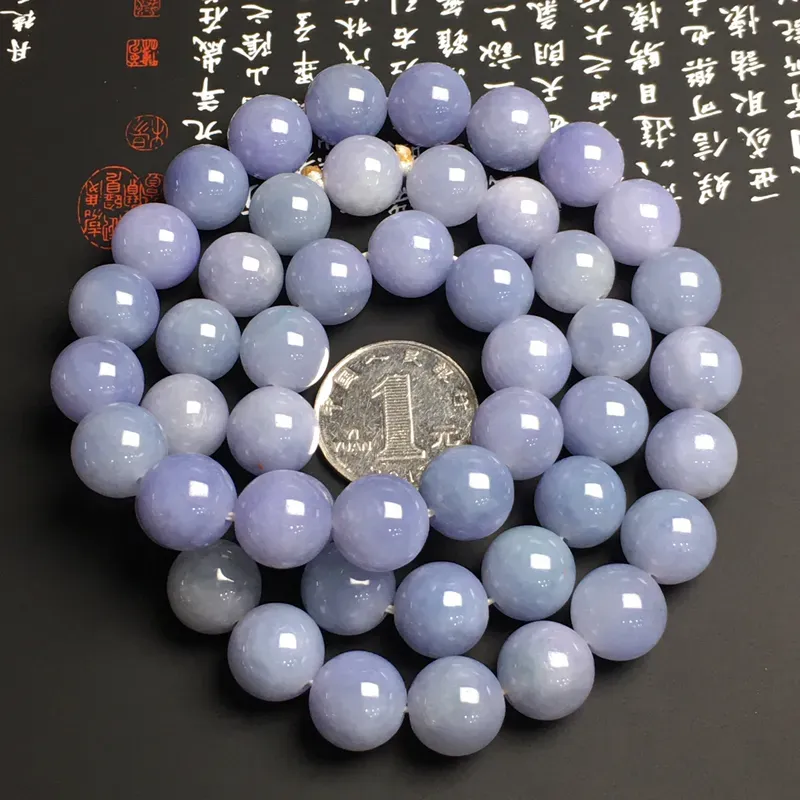 糯化种春色珠链 48颗 直径13.2毫米 色彩艳丽 质地细腻 款式时尚 （签收有礼，礼品如尾图）