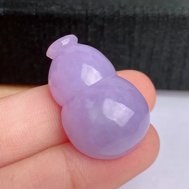 A货翡翠-种好紫罗兰葫芦，尺寸-28*18*11mm