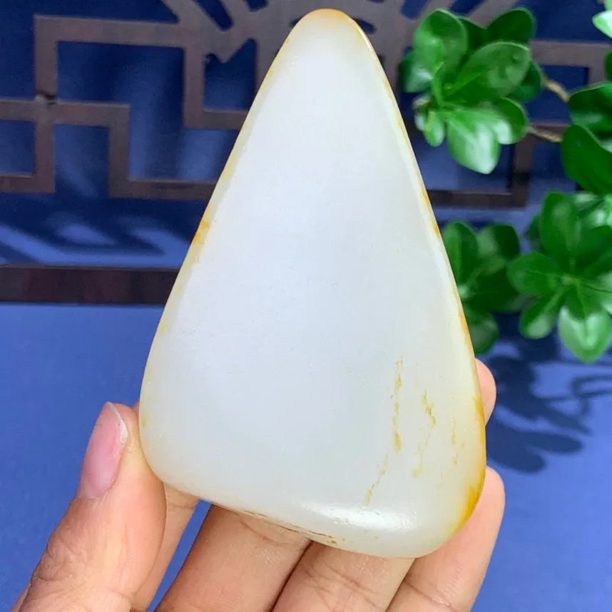 新疆和田玉原石挂件尺寸855415重1475克手推出油玉质细腻油润品相大气