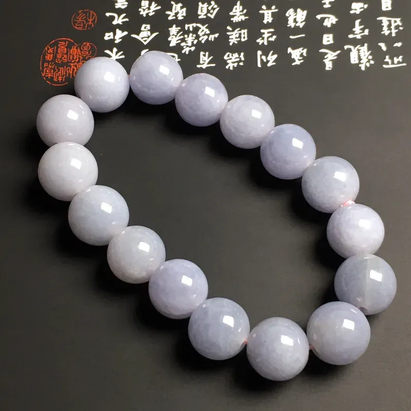 糯化种春色手串 16颗 直径13.4毫米 色彩艳丽 质地细腻 款式时尚