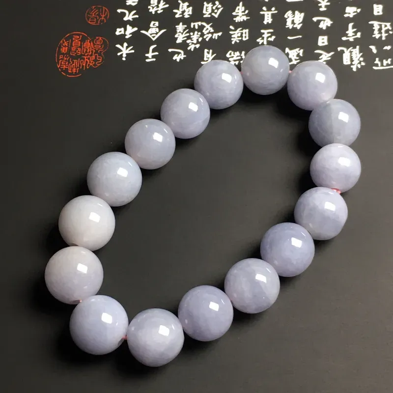糯化种春色手串 16颗 直径13.4毫米 色彩艳丽 质地细腻 款式时尚