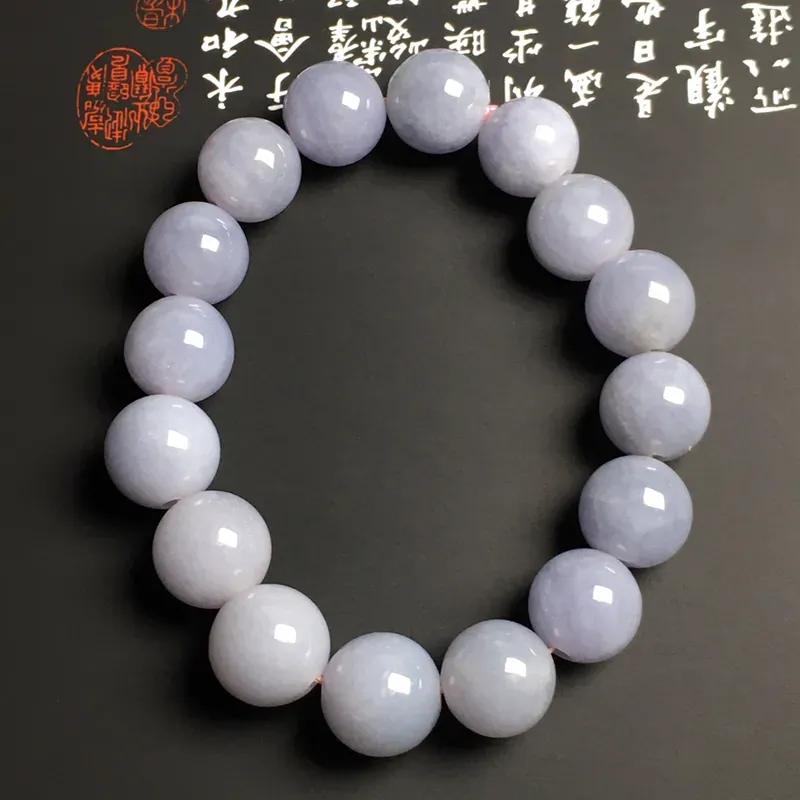 糯化种春色手串 16颗 直径13.4毫米 色彩艳丽 质地细腻 款式时尚