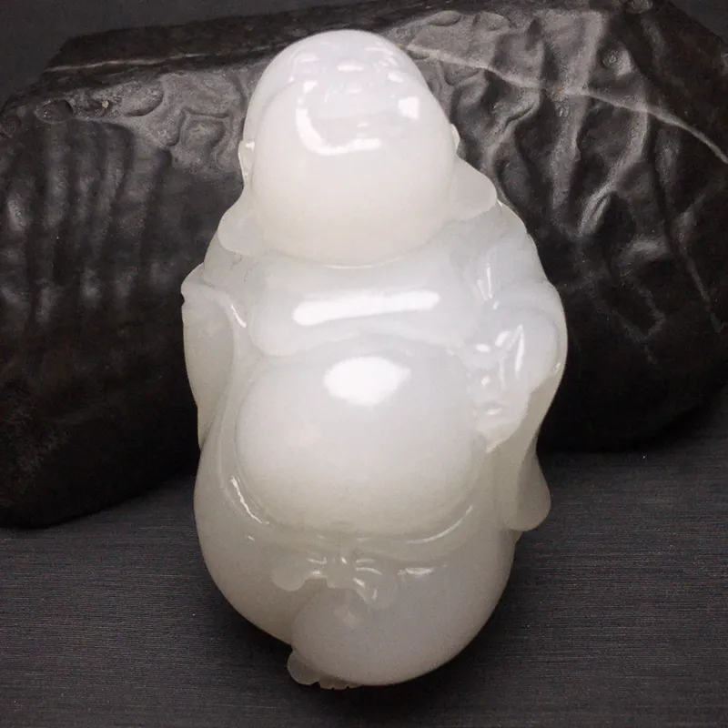 9克,新疆和田玉佛公羊脂白玉挂件,白度一级,苏工名家作品,脂白玉润