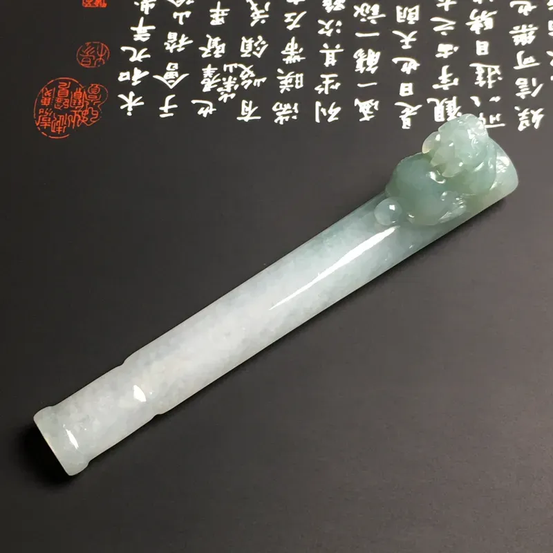 糯化种【招财貔貅】烟嘴 质地细腻 雕工精湛 款式新颖 水润通透