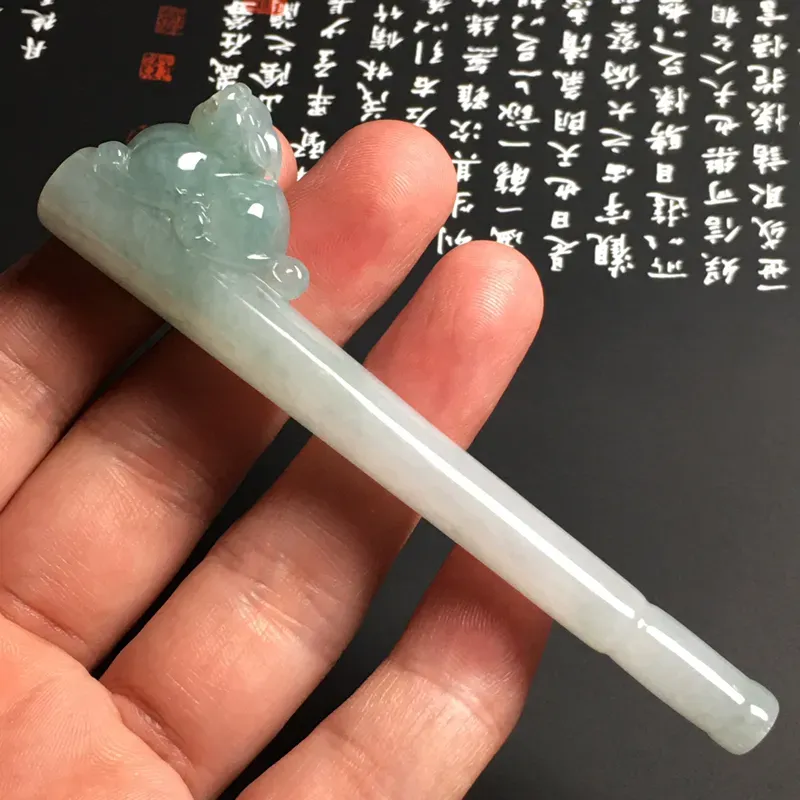 糯化种【招财貔貅】烟嘴 质地细腻 雕工精湛 款式新颖 水润通透