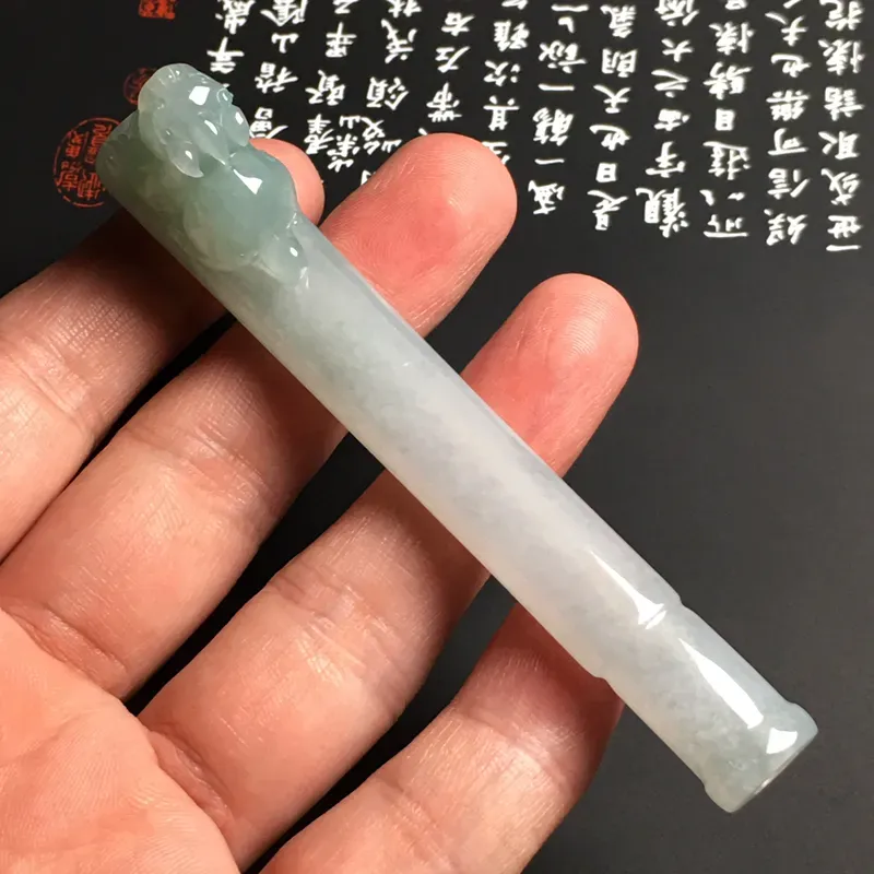 糯化种【招财貔貅】烟嘴 质地细腻 雕工精湛 款式新颖 水润通透