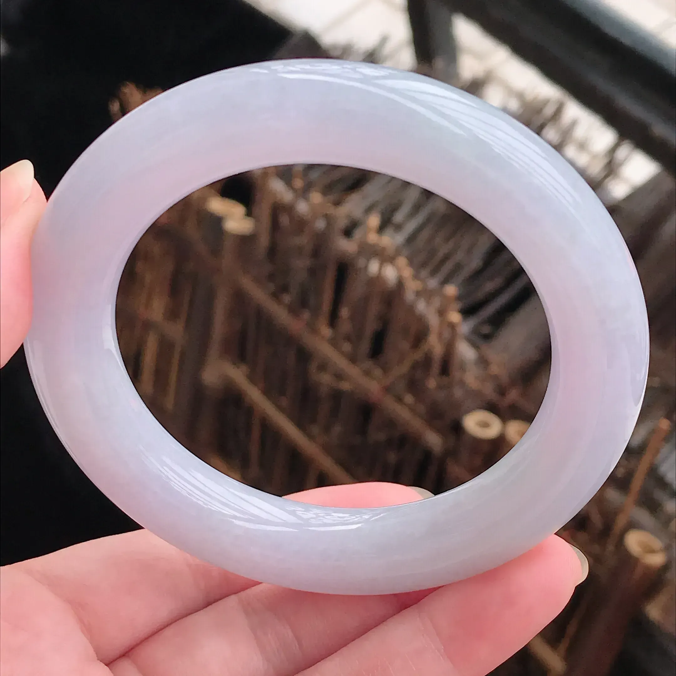 2圈口 a货翡翠满紫精美圆条翡翠手镯  圈口58.2/12.0/12.