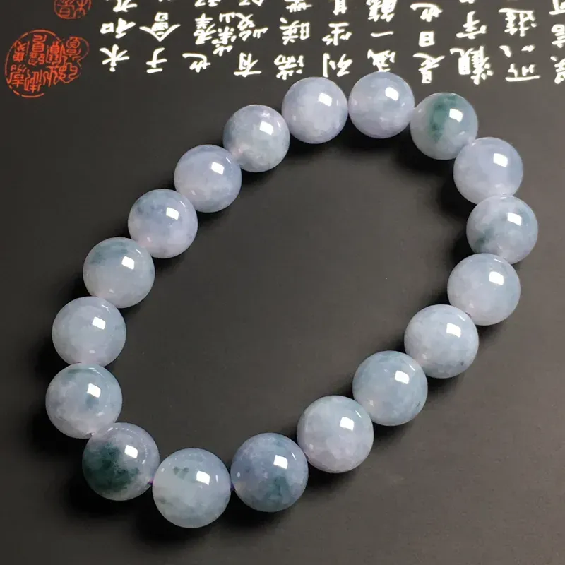 糯化种春色飘花手串 18颗 直径11.3毫米 款式时尚 质地细腻