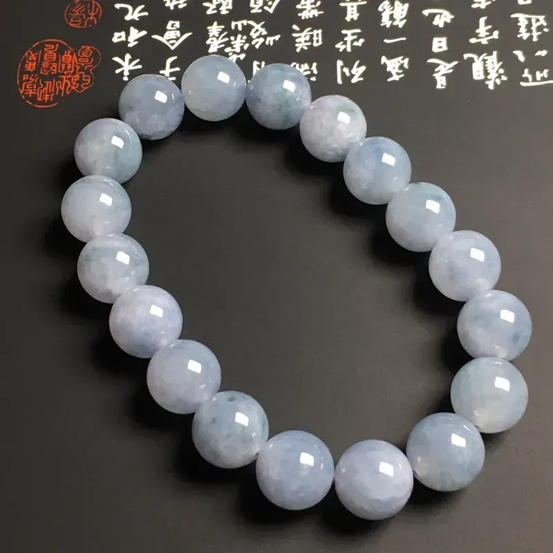 糯化种春色飘花手串 18颗 直径11.3毫米 款式时尚 质地细腻