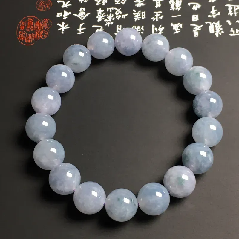 糯化种春色飘花手串 18颗 直径11.3毫米 款式时尚 质地细腻