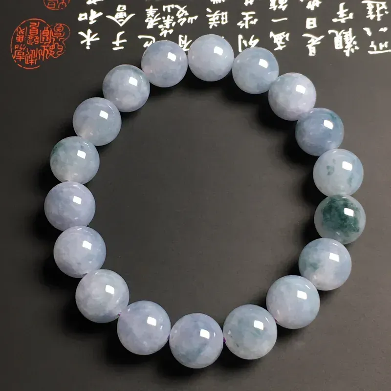 糯化种春色飘花手串 18颗 直径11.3毫米 款式时尚 质地细腻