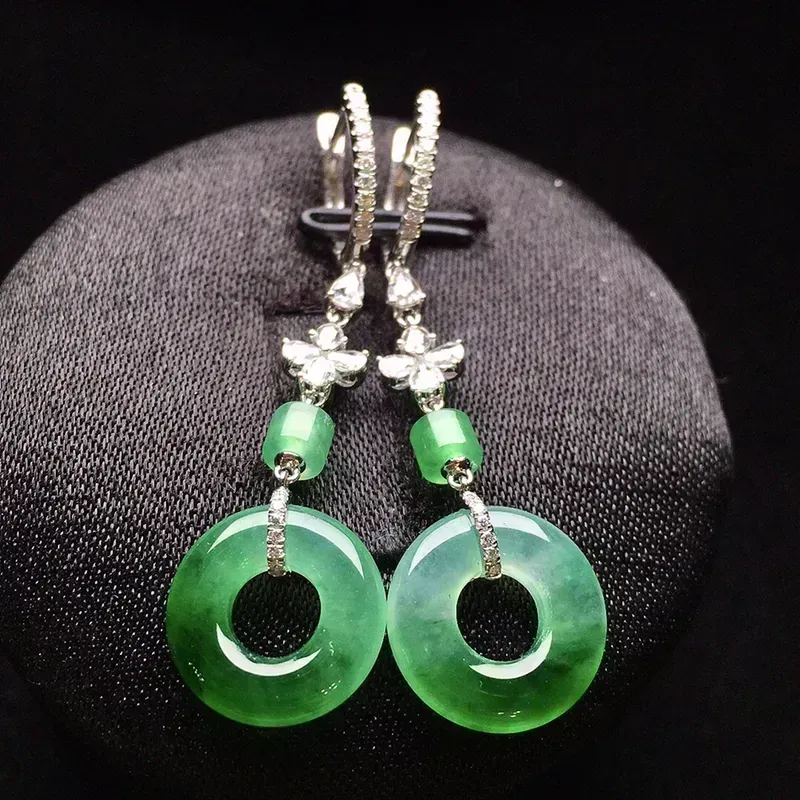 a货翡翠水润飘绿平安环