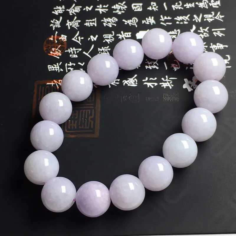 紫罗兰佛珠手串 裸石尺寸13毫米 玉质水润 美观亮丽
