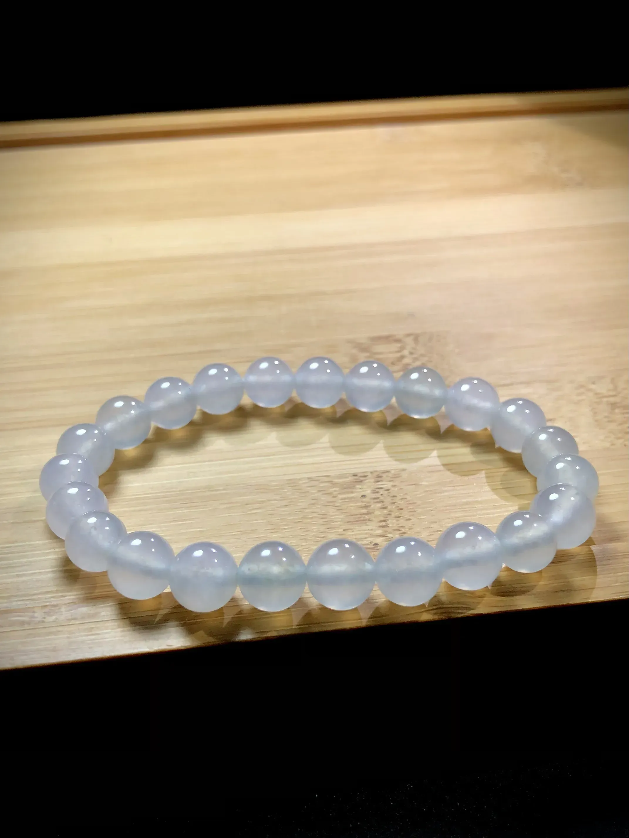 冰种珠子手链，
直径8.5mm，23粒，