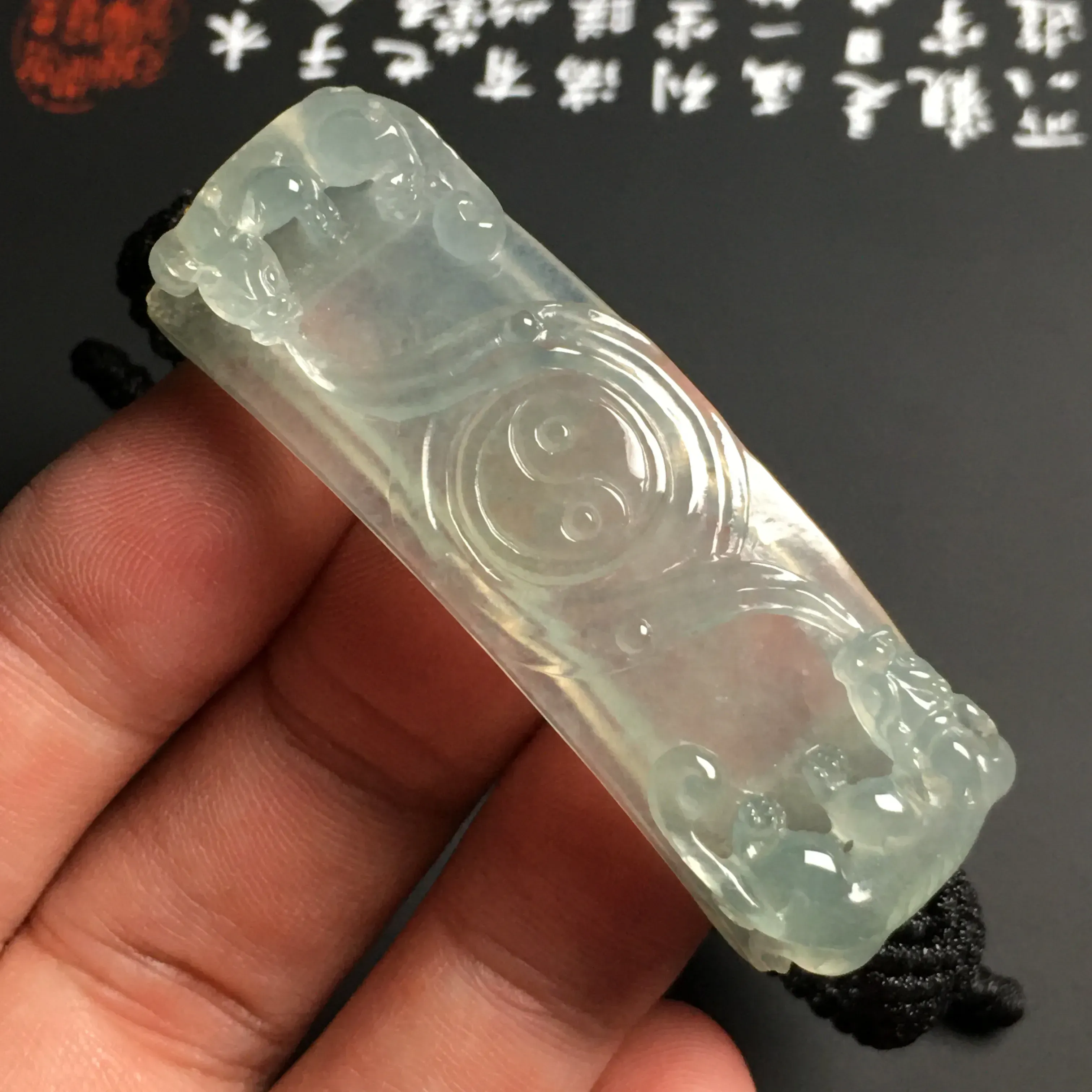 冰糯种晴底【时来运转】手串 水润通透 质地细腻 雕工精湛 款式新颖