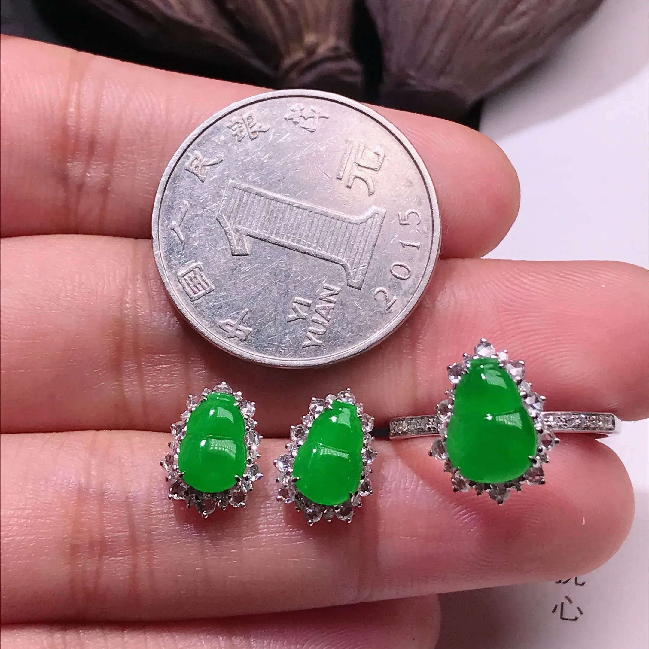 伟德国际察哈尔右翼中旗人民法院关于A61天然翡翠（A货）耳钉一对(cb1624)1（第一次拍卖）的公告