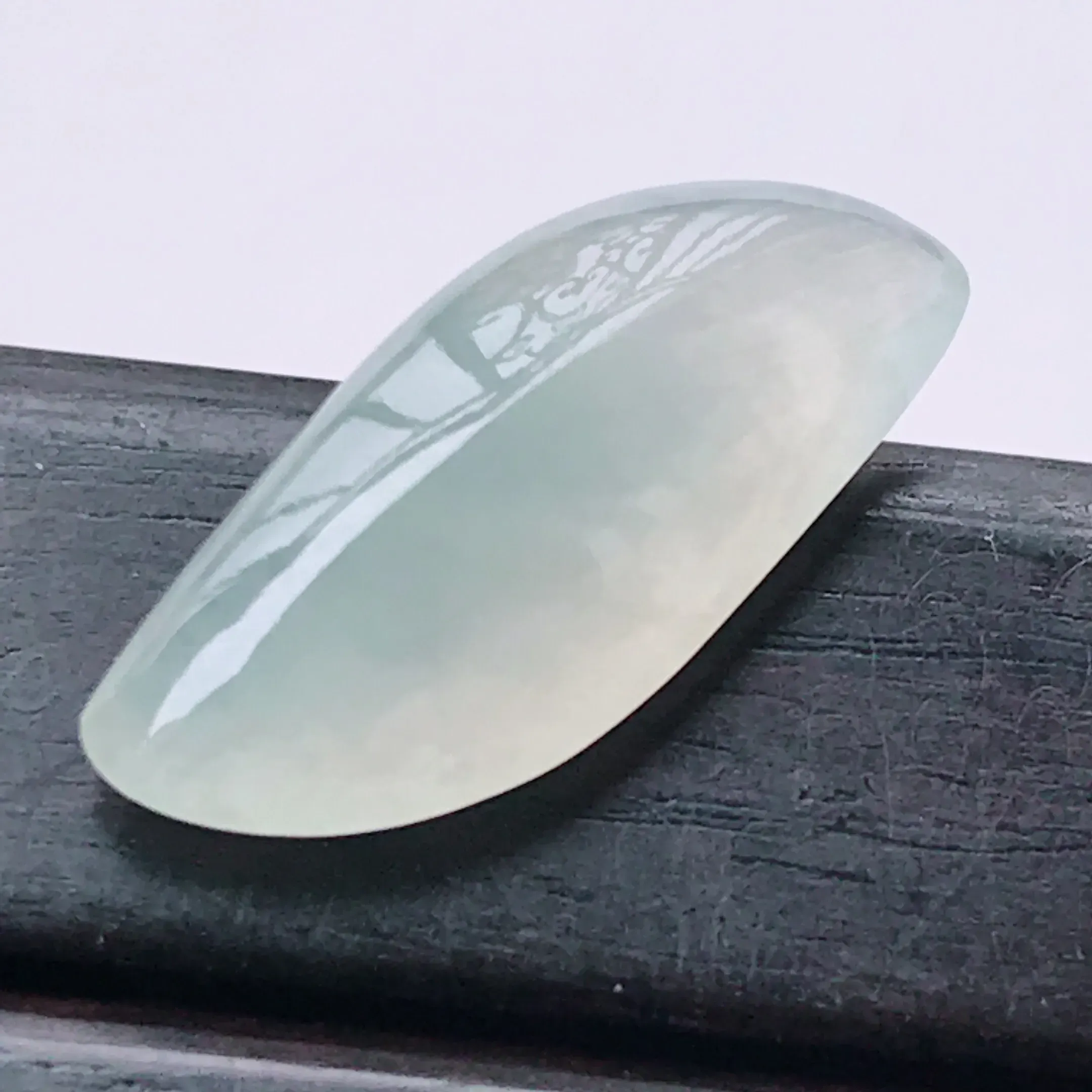 冰种水润随形翡翠戒面 玉质细腻  冰清玉润  尺寸16.0/7.0/4.3