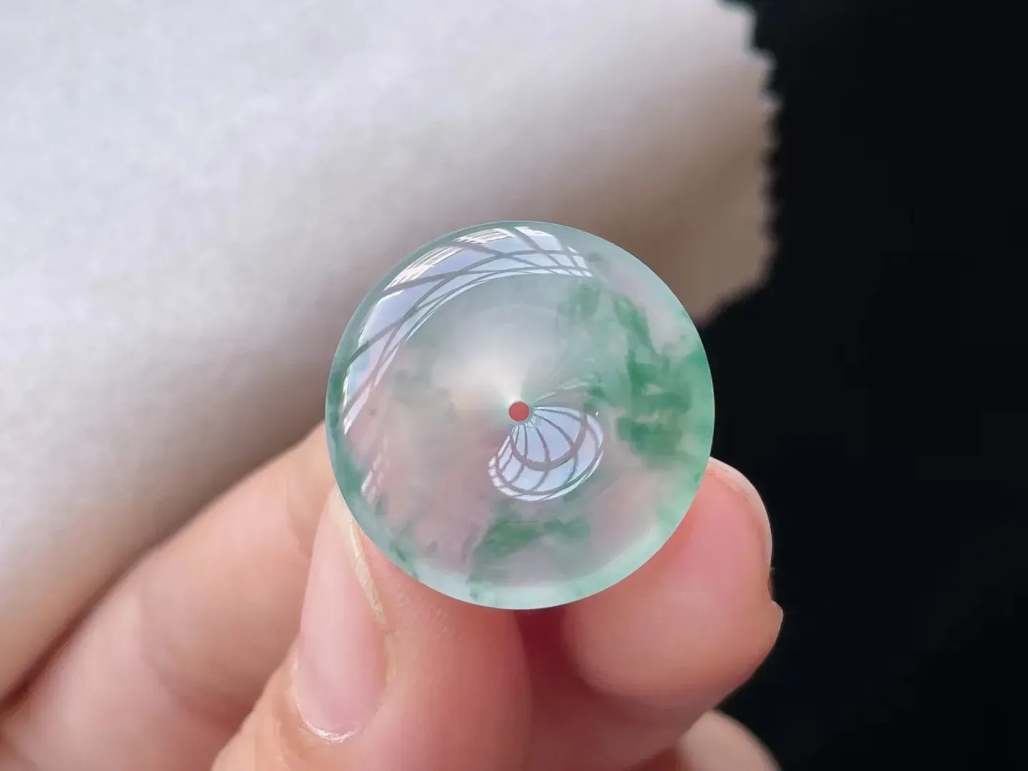 冰种飘花平安扣吊坠