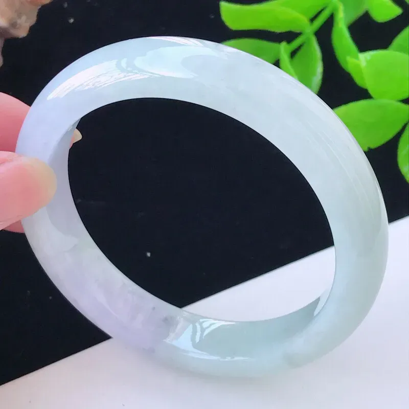 正圈60.0mm a货翡翠紫罗兰精美正圈翡翠手镯   圈口60.0/13.1/8.8 种老水足 上手漂亮