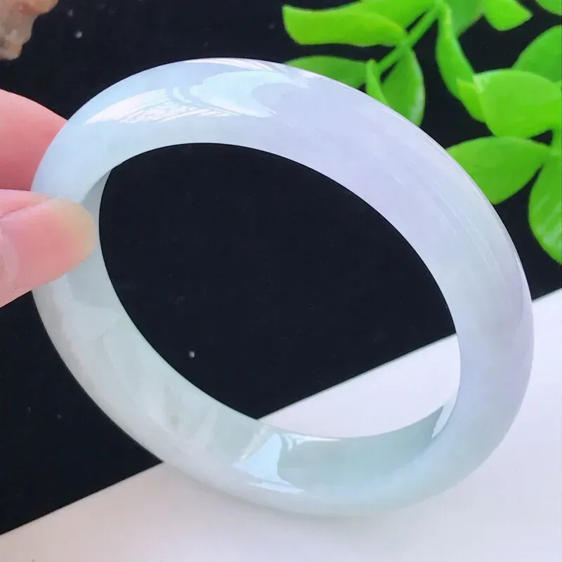 正圈60.0mm a货翡翠紫罗兰精美正圈翡翠手镯   圈口60.0/13.1/8.8 种老水足 上手漂亮